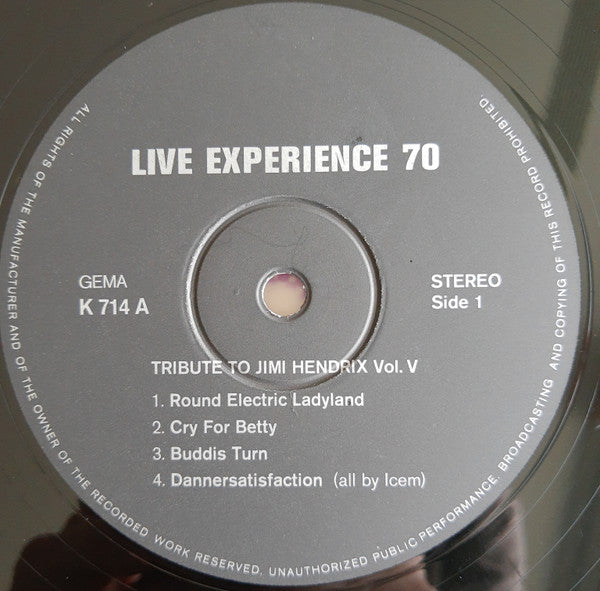The Live Experience Band : Live Experience '70 / Tribute To Jimi Hendrix Vol. V (LP, Album)