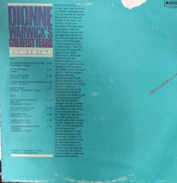 Dionne Warwick : Greatest Years Vol.7 / Do You Know The Way To San Jose (LP, Comp)