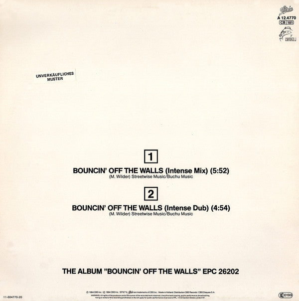 Matthew Wilder : Bouncin' Off The Walls (12")