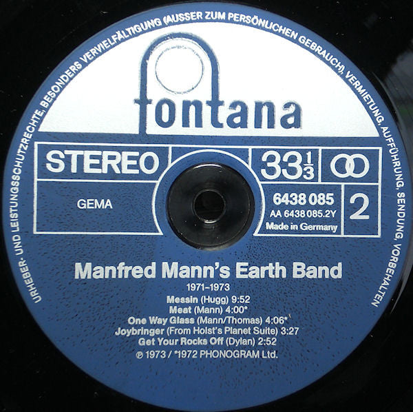 Manfred Mann's Earth Band : 1971 - 1973 (LP, Comp)