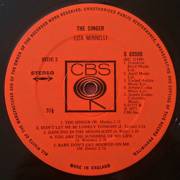 Liza Minnelli : The Singer (LP, Album)