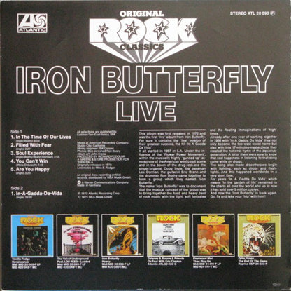 Iron Butterfly : Live (LP, Album, RE)