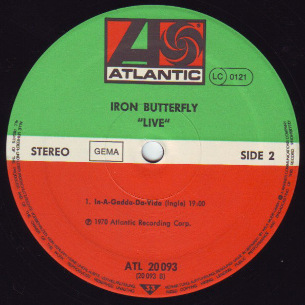 Iron Butterfly : Live (LP, Album, RE)