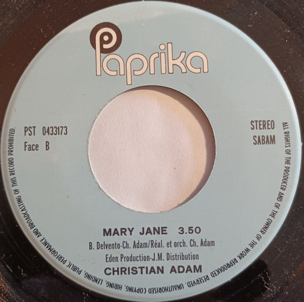 Christian Adam : Recommencons A Vivre (7", Single)
