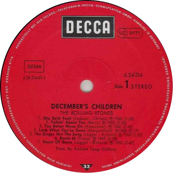 The Rolling Stones : December's Children (And Everybody's) (LP, Album, RE)