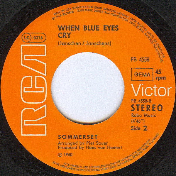 Sommerset (2) : Mi Amor (7", Single)
