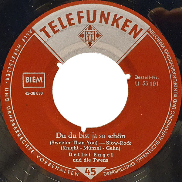 Detlef Engel : Du, Du Bist Ja So Schön / Laß' Mich Heute Nicht Allein (7", Single)