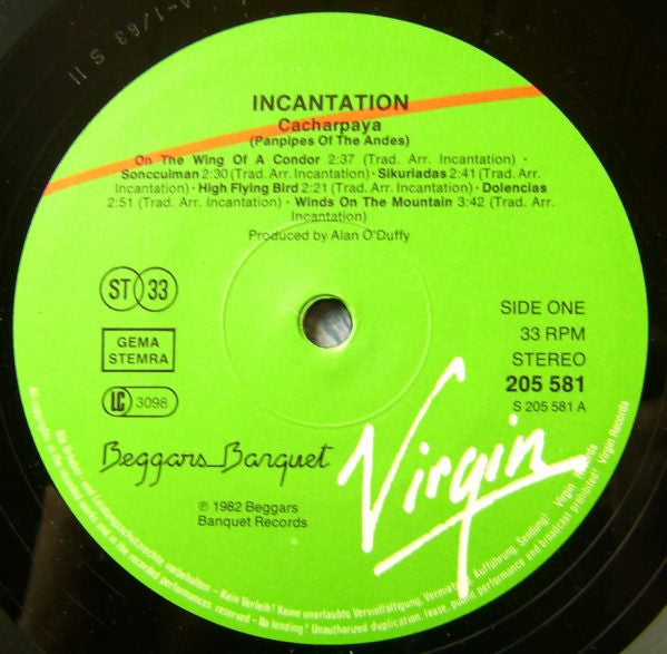 Incantation (2) : Cacharpaya (Panpipes Of The Andes) (LP)