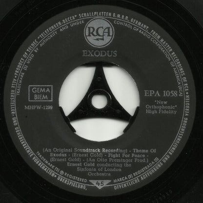 Ernest Gold Conducting The London Symphony Orchestra : Exodus (7", EP, RE)