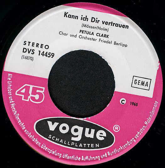 Petula Clark : Kann Ich Dir Vertrauen / Es Steht In Den Sternen (7", Single)