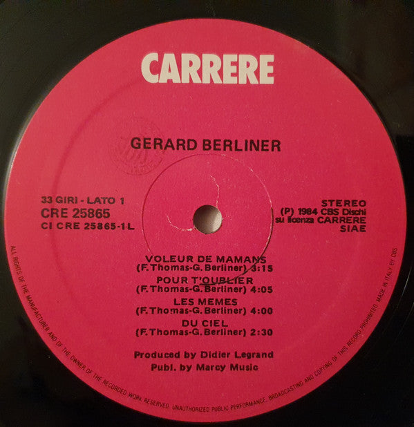 Gérard Berliner : Gérard Berliner (LP, Album)