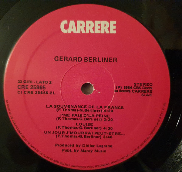 Gérard Berliner : Gérard Berliner (LP, Album)
