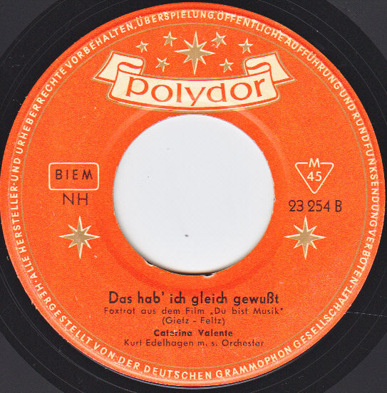 Caterina Valente : Du Bist Musik  / Das Hab' Ich Gleich Gewußt (7", Single)
