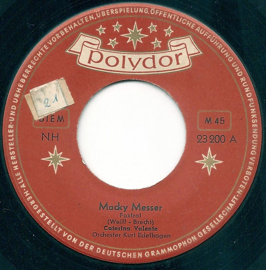 Caterina Valente : Macky Messer / Wir Kamen In Die Straße (7", Single)