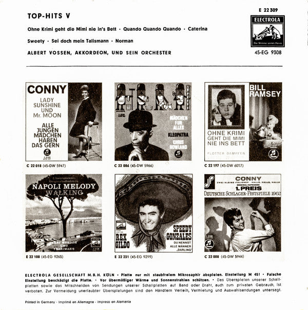 Albert Vossen Und Sein Orchester : Top-Hits 5 (7", Single)