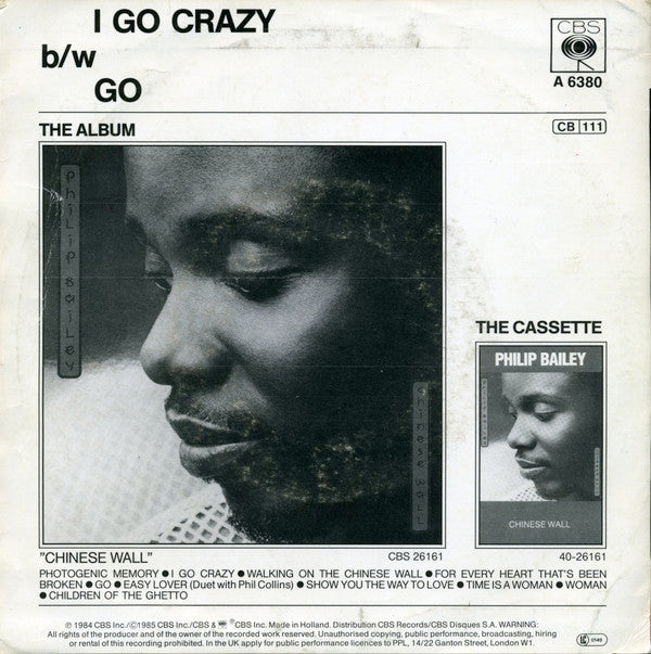 Philip Bailey : I Go Crazy (7", Single)