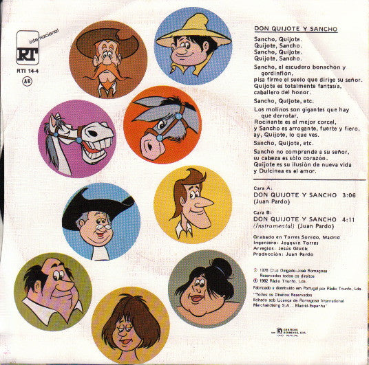 Juan Pardo : Don Quijote Y Sancho - Banda Sonora Original Da Série De TV "Don Quijote De La Mancha" (7", Single)