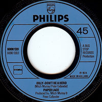 Paper Lace : Billy - Don't Be A Hero / Celia (7", Single)