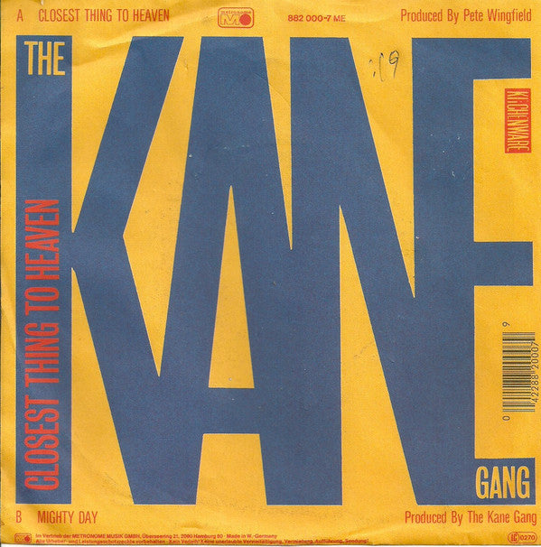 The Kane Gang : Closest Thing To Heaven (7", Single)