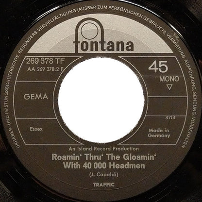 Traffic : No Face, No Name And No Number (7", Single, Mono)