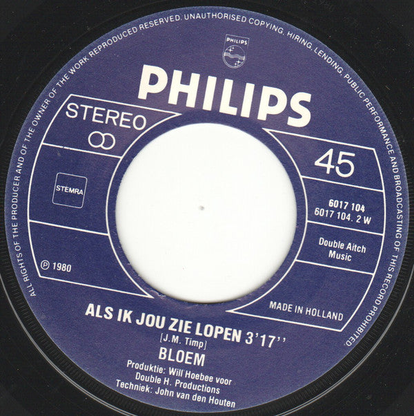 Bloem : Vooral Jong Blijven (7", Single)