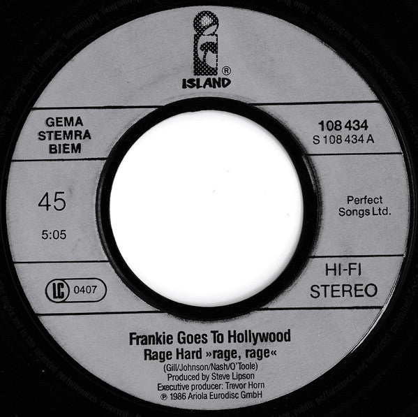 Frankie Goes To Hollywood : Rage Hard (7", Single, Bro)