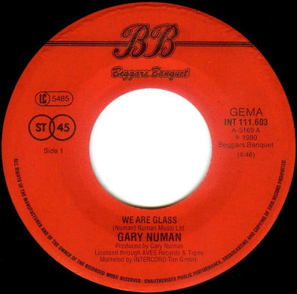 Gary Numan : We Are Glass (7", Single)
