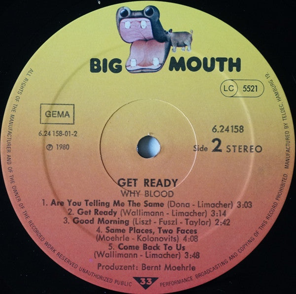 Why Blood : Get Ready (LP, Album)