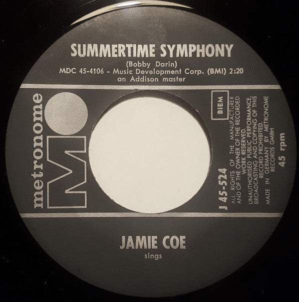 Jamie Coe : Summertime Symphony (7", Single)