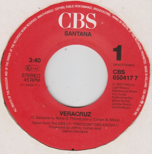 Santana : Veracruz (7")
