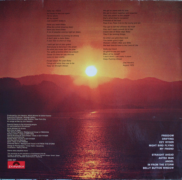 Jimi Hendrix : The Cry Of Love (LP, Album)