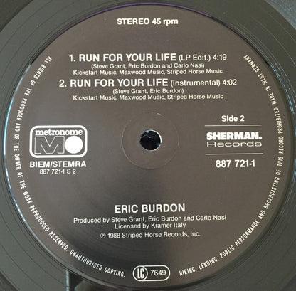 Eric Burdon : Run For Your Life (12", Maxi)