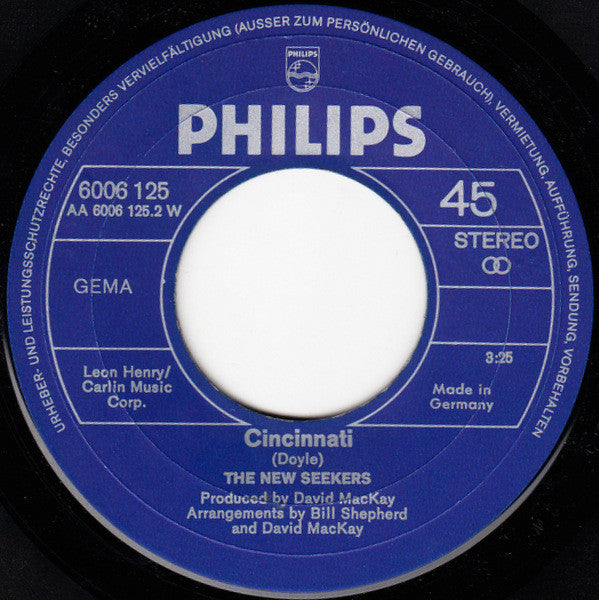 The New Seekers : Never Ending Song Of Love (7", Single)