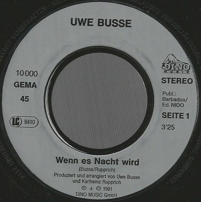Uwe Busse : Wenn Es Nacht Wird (7", Single)