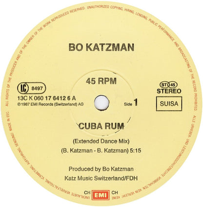 Bo Katzman : Cuba Rum (Extended Summer Dance Mix) (12", Maxi)