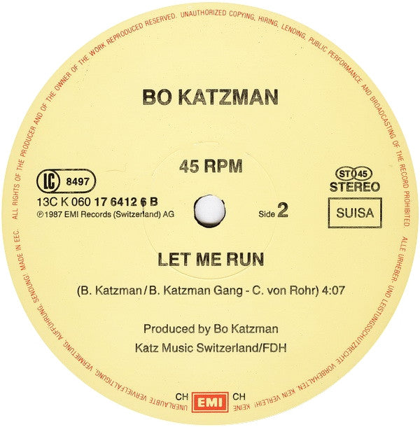 Bo Katzman : Cuba Rum (Extended Summer Dance Mix) (12", Maxi)