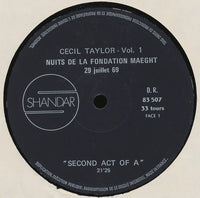 Cecil Taylor : Nuits De La Fondation Maeght Vol. 1 (LP, Album)