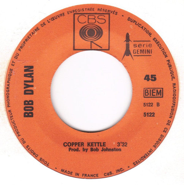 Bob Dylan : Wigwam  (7", Single, Mono)