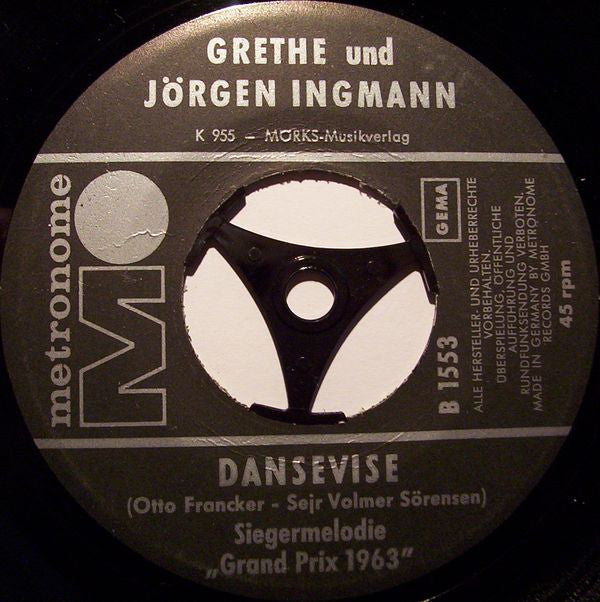 Grethe & Jørgen Ingmann : Dansevise (7", Single)