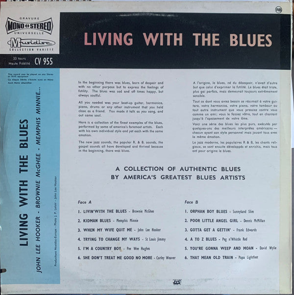 Various : Living With The Blues (LP, Comp, RE)