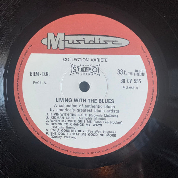Various : Living With The Blues (LP, Comp, RE)