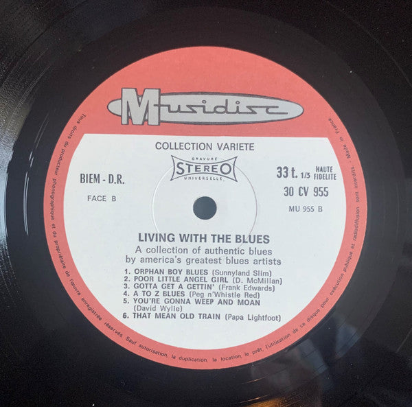 Various : Living With The Blues (LP, Comp, RE)