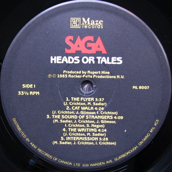 Saga (3) : Heads Or Tales (LP, Album, Mas)