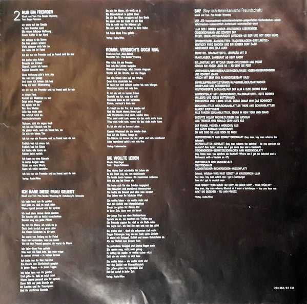 Pete Wyoming Bender : Als Ob Es Gar Nichts Wär (LP, Album)