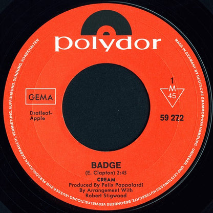 Cream (2) : Badge (7", Single, Mono)