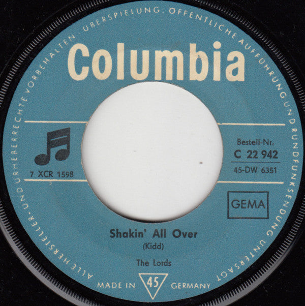 The Lords : Shakin' All Over / Seven Daffodils (7", Single)