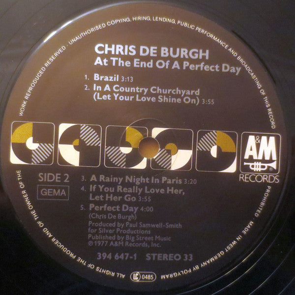Chris de Burgh : At The End Of A Perfect Day (LP, Album, RE)