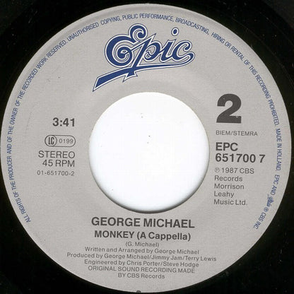 George Michael : Monkey (7", Single, Lar)