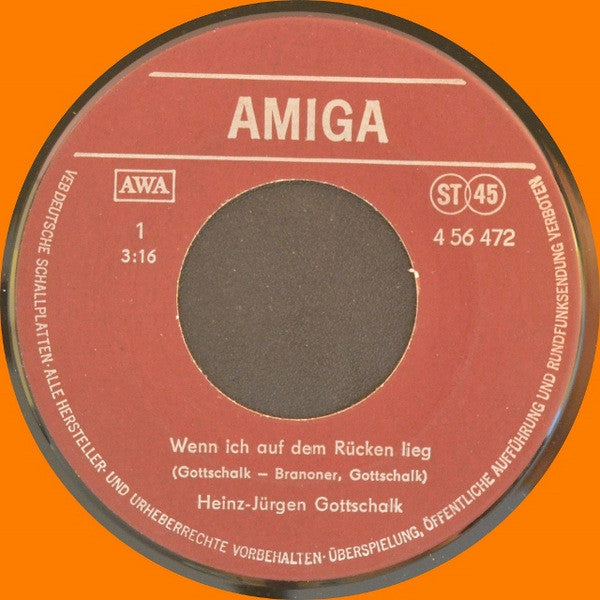 Heinz-Jürgen Gottschalk : Wenn Ich Auf Dem Rücken Lieg / Danny (7", Single)