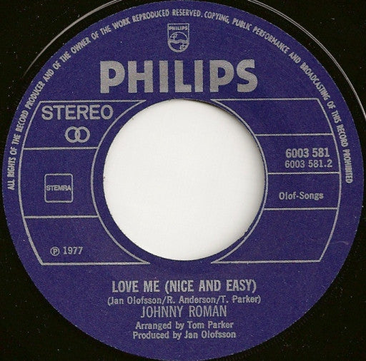 Johnny Roman : You'll Never Know / Love Me (Nice And Easy) (7", Single)